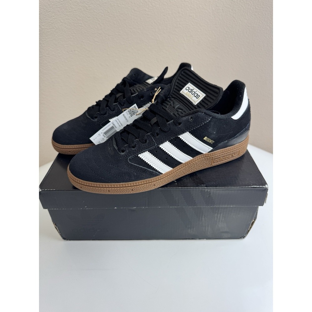 Adidas Busenitz Black White Metallic Gold Skateboard Shoes G48060 Men's Sz 7